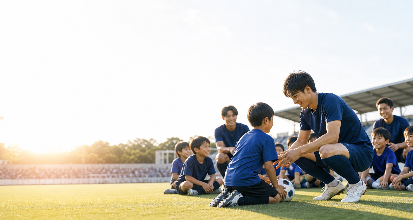サッカー選手と子どもたちのチャリティイベント